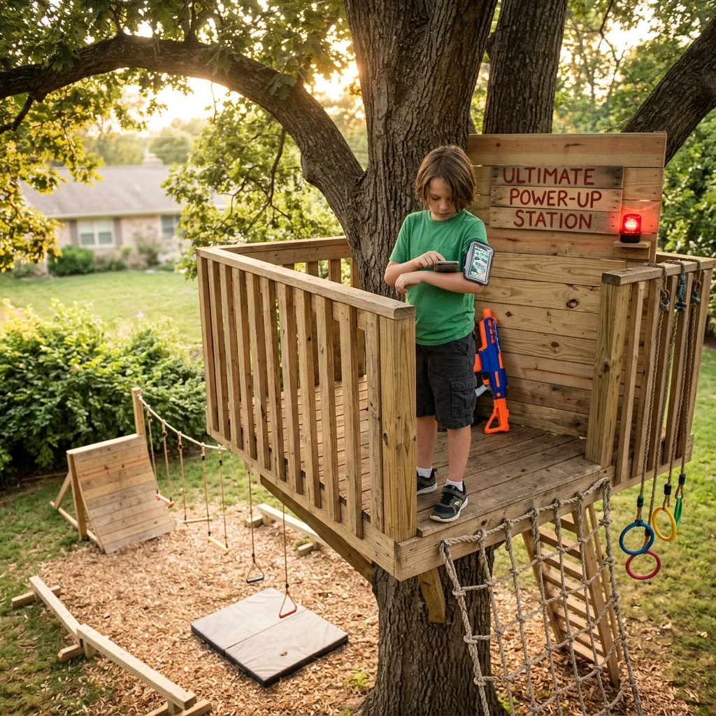 Treehouse brain station high in the canopy
